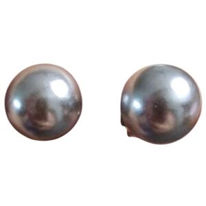Elegant Silver Pearl Stud Earrings